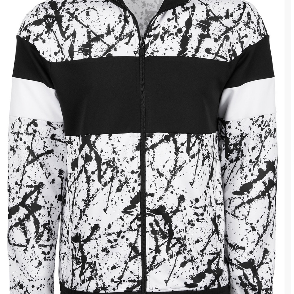 Ideology man’s printed, black WHITE track jacket 3XL